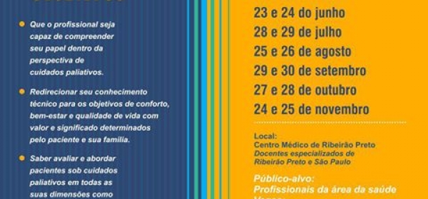 Ribeirão Preto oferece curso de Cuidados Paliativos a partir de março