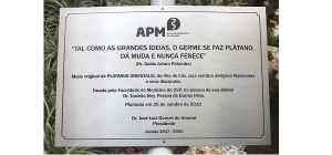 Sede Estadual da APM recebe muda do Plátano original de Hipócrates